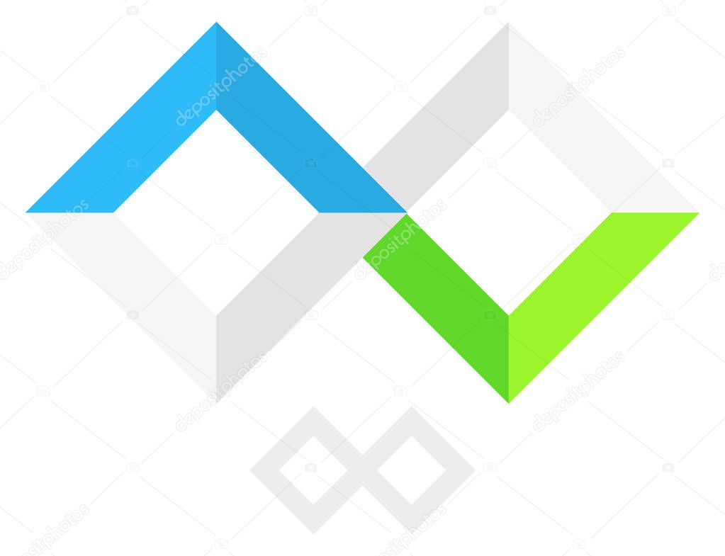 Logo template with frame and square interlocking