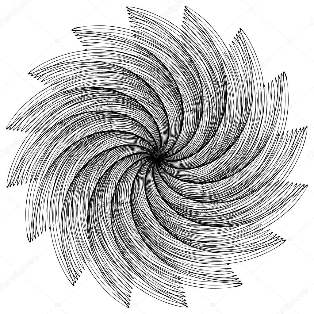 Black and white circular element