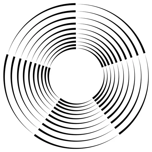 Radial circles circular element — Stock Vector