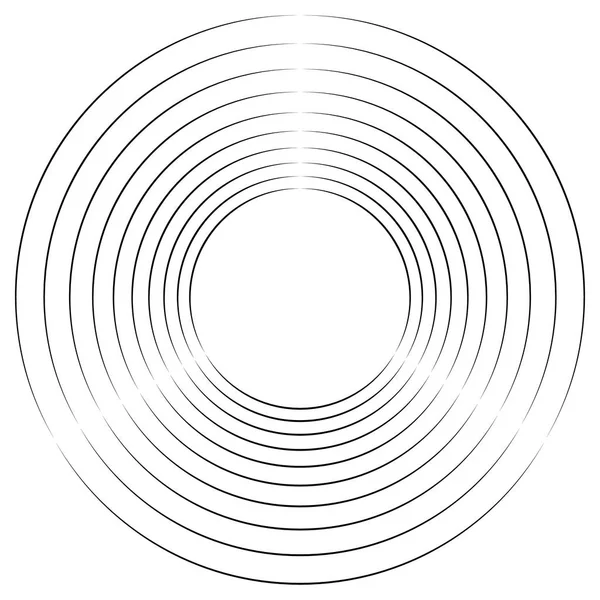 Círculos radiales elemento circular — Vector de stock