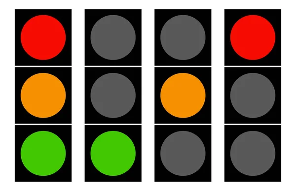 Flat traffic light icons. — Stock Vector