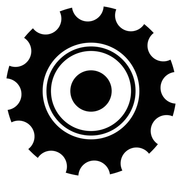 Roue de vitesse noire, symbole d'engrenage — Image vectorielle