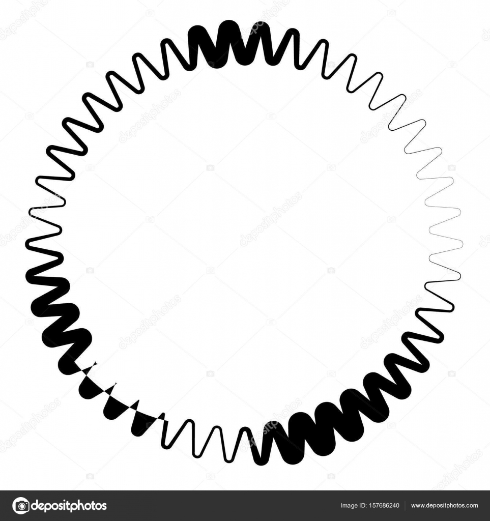 Zig-zag edgy circle element Stock Vector by ©vectorguy 157686240