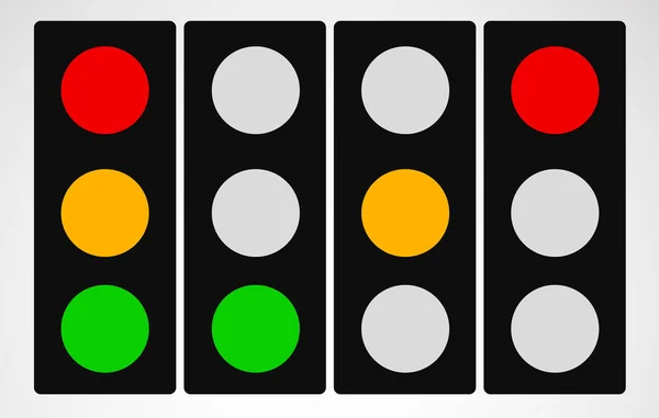 Ícone semáforo definido para o transporte — Vetor de Stock