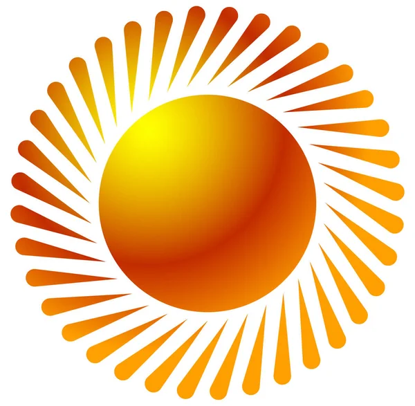 A nap ClipArt-elemek a meleg narancs gradiens. — Stock Vector