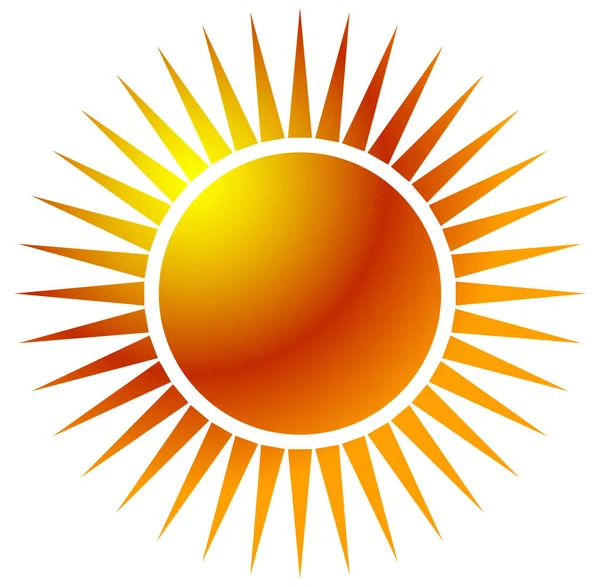 Sun-ClipArt med varm orange toning. — Stock vektor