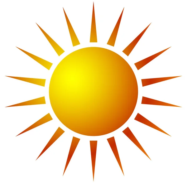 Sonne Clip-Art mit warmem orangefarbenem Gefälle. — Stockvektor
