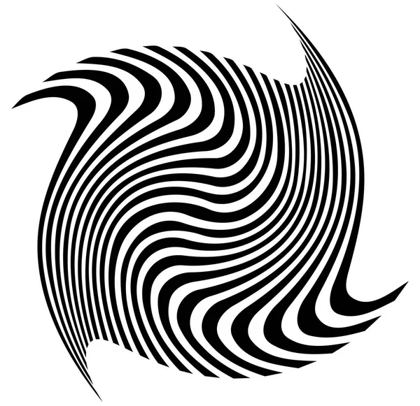 纹波小、 旋转扭曲的抽象线条 — 图库矢量图片