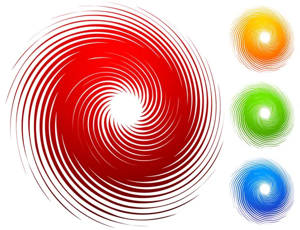 Conjunto de espiral colorido — Vector de stock