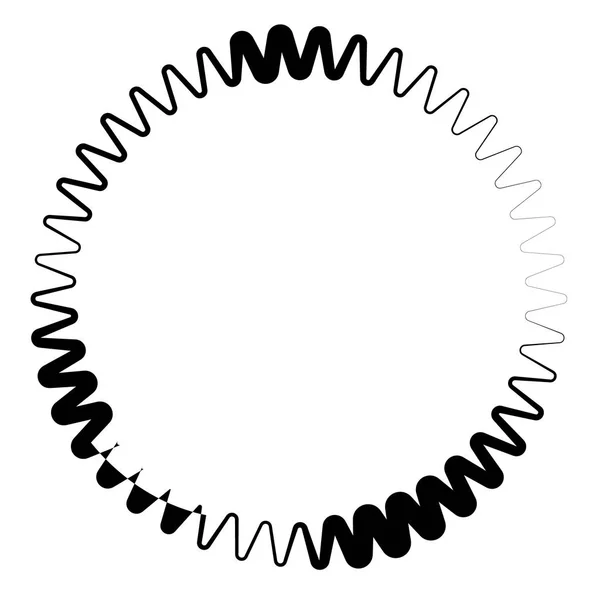 Zig-zag edgy cirkel element — Stockvector