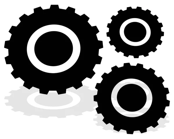 Illustration des symboles de roue dentée — Image vectorielle
