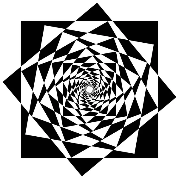 Élément géométrique avec carrés tournants vers l'intérieur — Image vectorielle