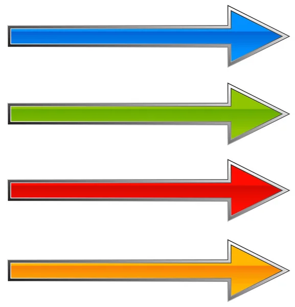 Pijlvormen in verschillende kleuren — Stockvector