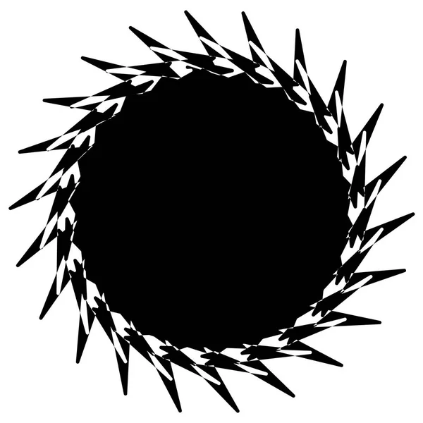 Elemento bianco e nero in stile circolare — Vettoriale Stock