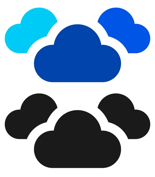 Conjunto de símbolos de nuvem — Vetor de Stock