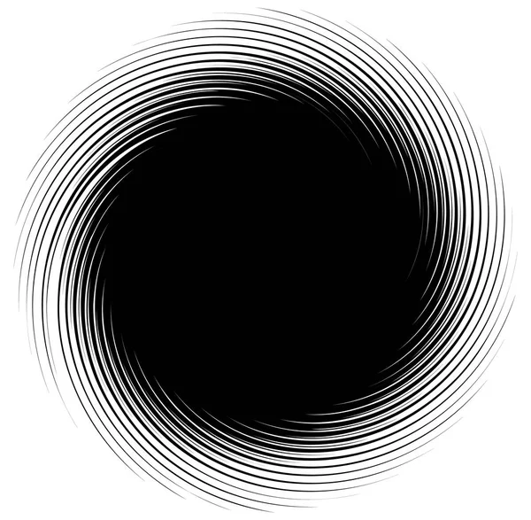 Lignes radiales avec distorsion rotative . — Image vectorielle