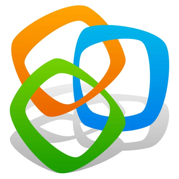 Abstracte logo met elkaar overlappende vierkanten — Stockvector