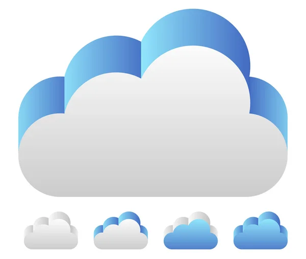 Cloud symbols set — Stock Vector