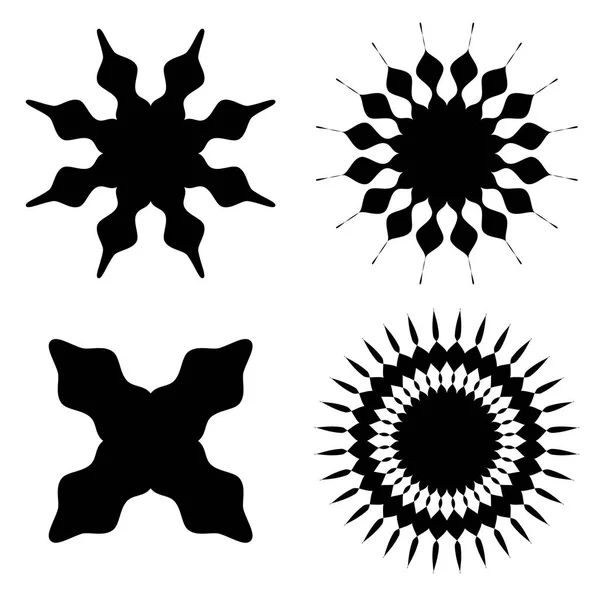 Serie de elementos geométricos radiales — Vector de stock