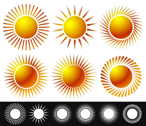 คลิปอาร์ตดวงอาทิตย์ที่มีเกรเดียน — ภาพเวกเตอร์สต็อก