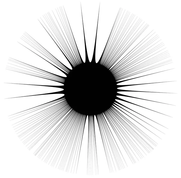 Geometrisches Element mit radialen Linien — Stockvektor