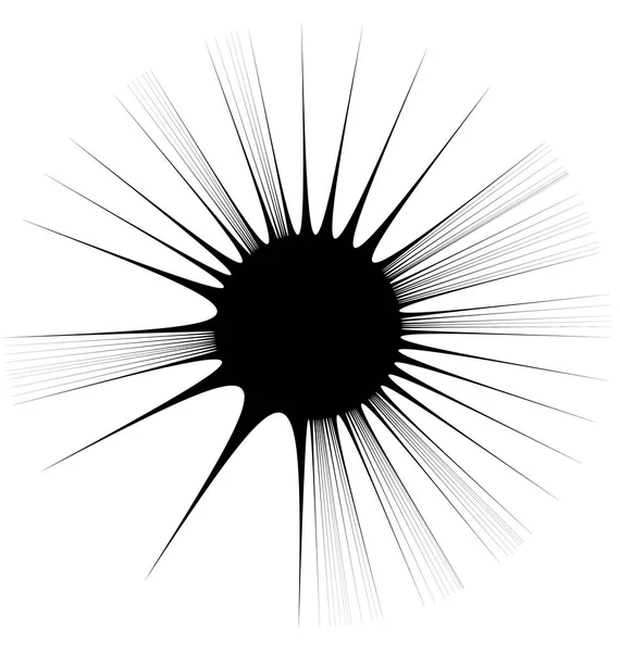 Geometrische element met radiale lijnen — Stockvector