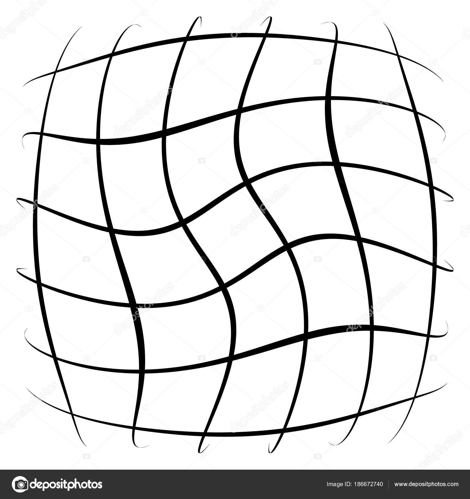 Grid Mesh Lattice Distortion Warp Effect Vector Illustration Stock
