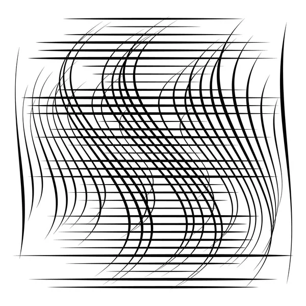 Élément Abstrait Avec Des Lignes Chevauchant Aléatoirement Lignes Abstraites Distorquées — Image vectorielle