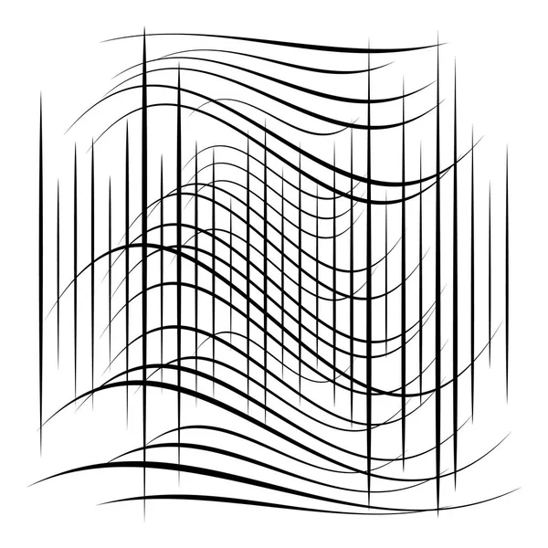 Élément Abstrait Avec Des Lignes Chevauchant Aléatoirement Lignes Abstraites Distorquées — Image vectorielle