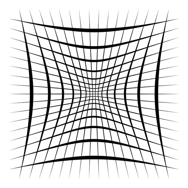 Rutnät Mesh Galler Med Distorsion Tänjningseffekten Vektor Illustration — Stock vektor