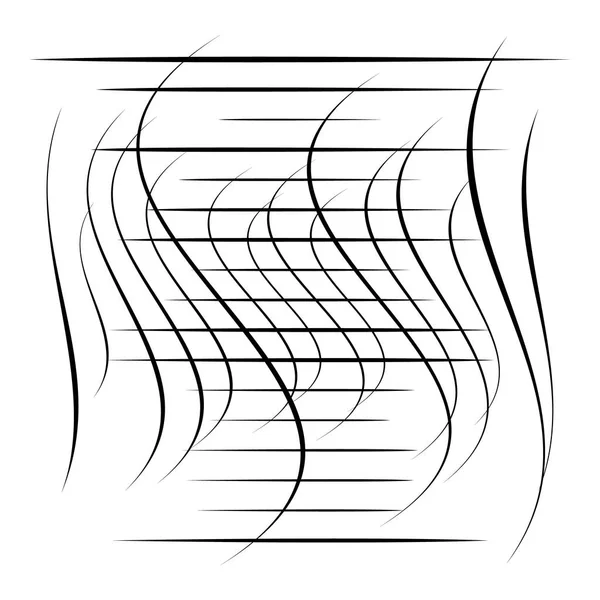 Abstrakta Element Med Slumpmässiga Överlappande Linjer Abstrakt Distored Linjer Vektor — Stock vektor