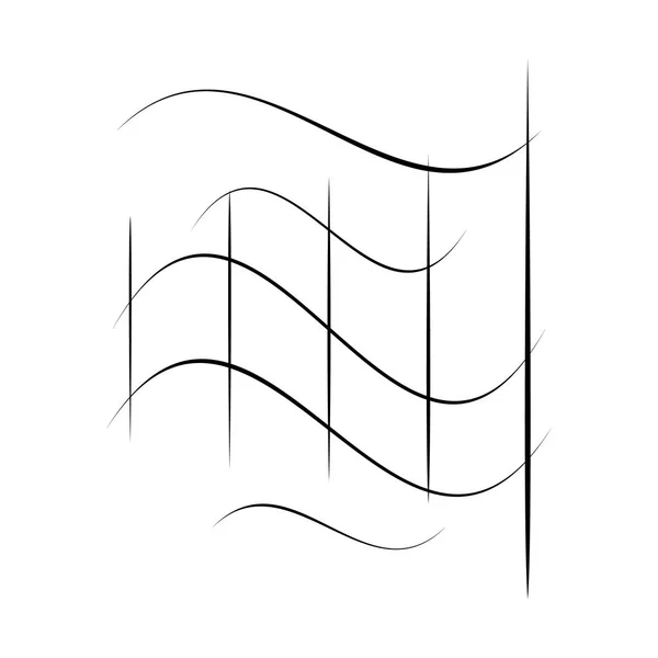 Abstraktní Prvek Náhodným Překrývajících Čar Abstraktní Distored Linie Vektorové Ilustrace — Stockový vektor