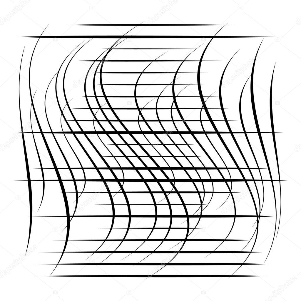 Abstract element with random overlapping lines. abstract distored lines, vector illustration