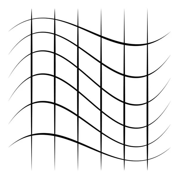 Grade Malha Treliça Com Distorção Efeito Warp Ilustração Vetorial — Vetor de Stock