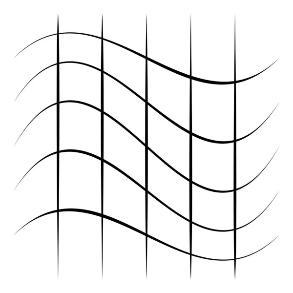 Grade Malha Treliça Com Distorção Efeito Warp Ilustração Vetorial — Vetor de Stock