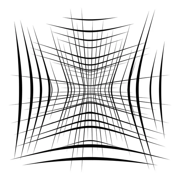 Élément Abstrait Avec Des Lignes Chevauchant Aléatoirement Lignes Abstraites Distorquées — Image vectorielle