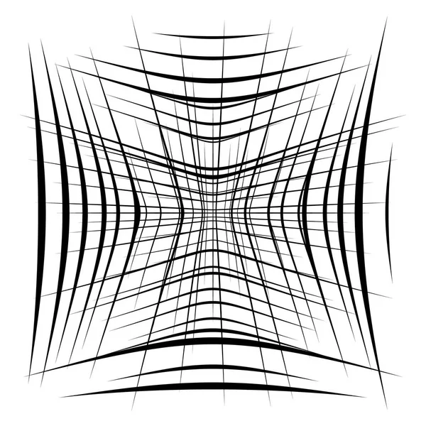 Abstraktes Element Mit Zufällig Überlappenden Linien Abstrakte Verzerrte Linien Vektorillustration — Stockvektor