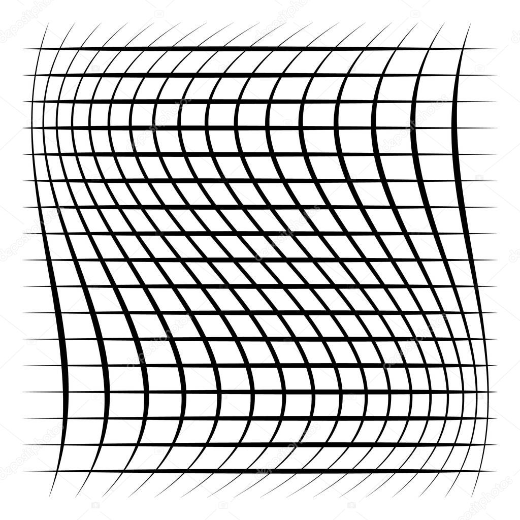 Grid, mesh, lattice with distortion, warp effect, vector illustration