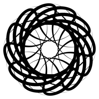 Beyaz arka plan üzerinde izole soyut konsantrik öğesi