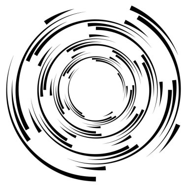 Beyaz arka plan üzerinde izole soyut konsantrik öğesi