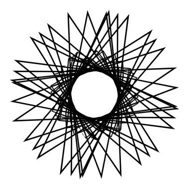 Beyaz arka plan üzerinde izole soyut konsantrik öğesi