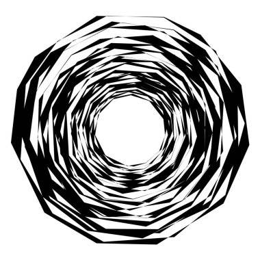 Beyaz arka plan üzerinde izole soyut konsantrik öğesi