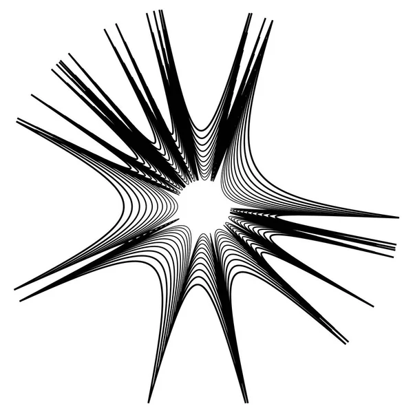 Abstrakta Koncentriska Element Isolerad Vit Bakgrund — Stock vektor