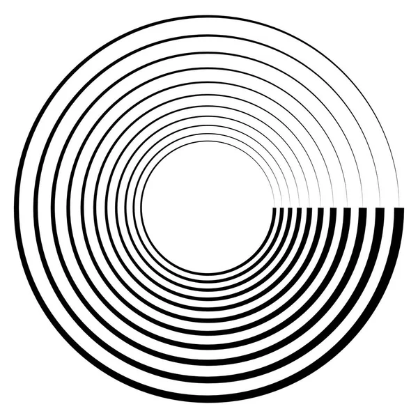 Abstrakta Koncentriska Element Isolerad Vit Bakgrund — Stock vektor