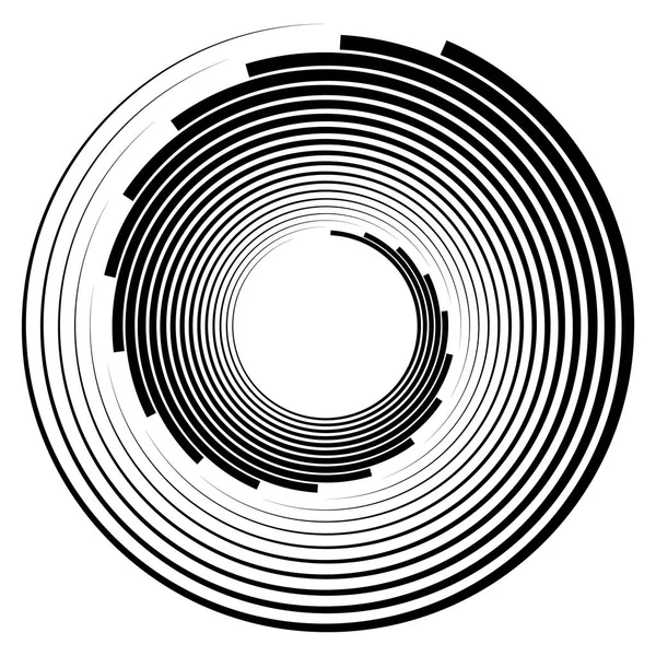 Abstracte Concentrische Geïsoleerd Witte Achtergrond — Stockvector