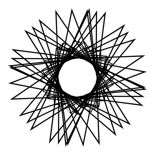 白い背景に分離された同心円の抽象型の要素 — ストックベクタ