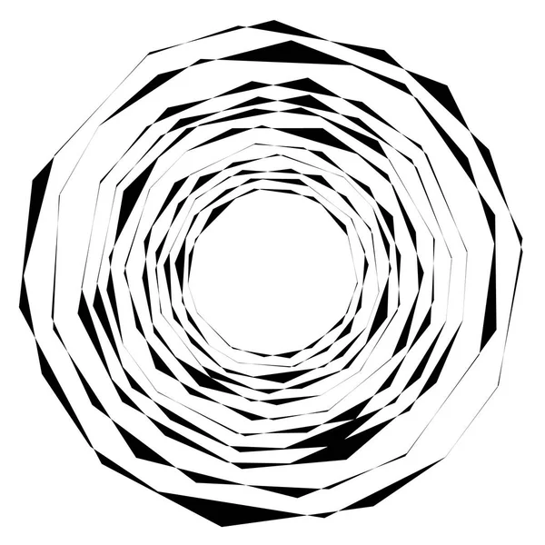 Abstraktes Konzentrisches Element Isoliert Auf Weißem Hintergrund — Stockvektor