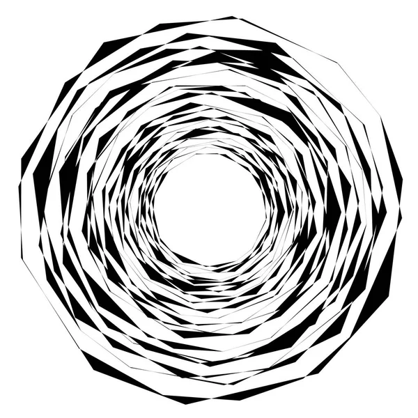 Abstracte Concentrische Geïsoleerd Witte Achtergrond — Stockvector