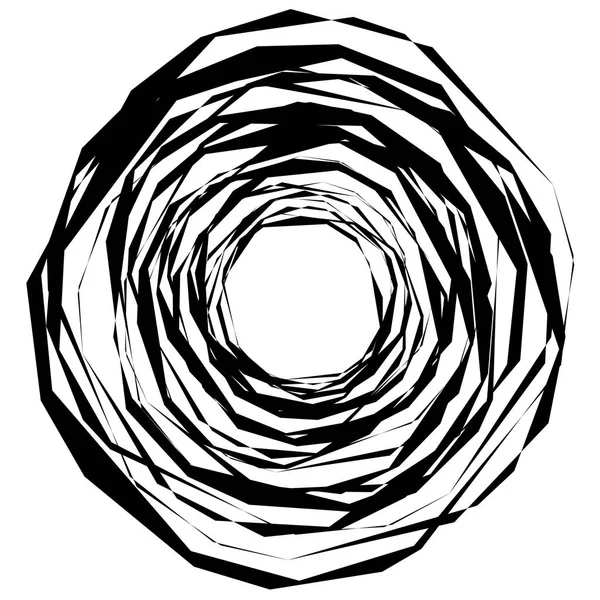 白い背景に分離された同心円の抽象型の要素 — ストックベクタ