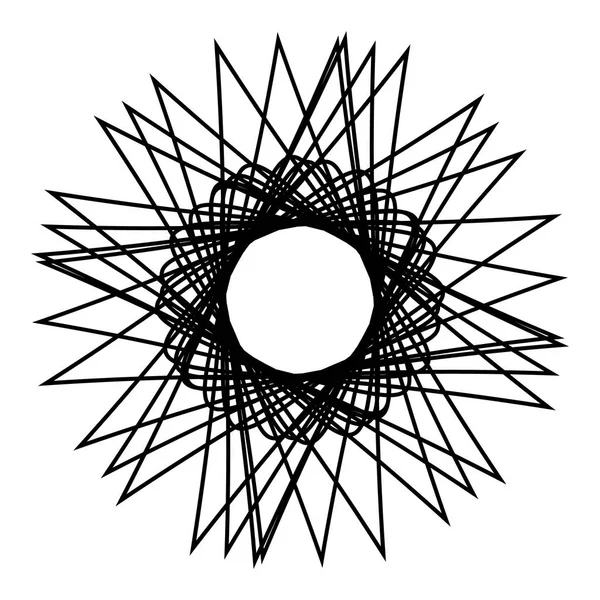 Elemento Radial Geométrico Aislado Sobre Fondo Blanco — Archivo Imágenes Vectoriales